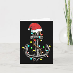 Carte Feux de Noël Ancre Bateau Voile Funny Bateau