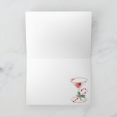 Carte Feux de Noël Cheval Martini Verre Bow Rouge (Intérieur)