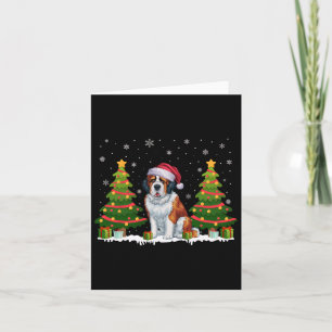 Carte Feux de Noël Saint Bernard Chien Père Noël Noël