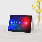 Carte feux de police rouges et bleus (Fleur jaune)