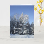 Carte Février Anniversaire sur les arbres (Fleur jaune)