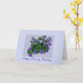 Carte Février Anniversaire Violets sauvages (Fleur jaune)