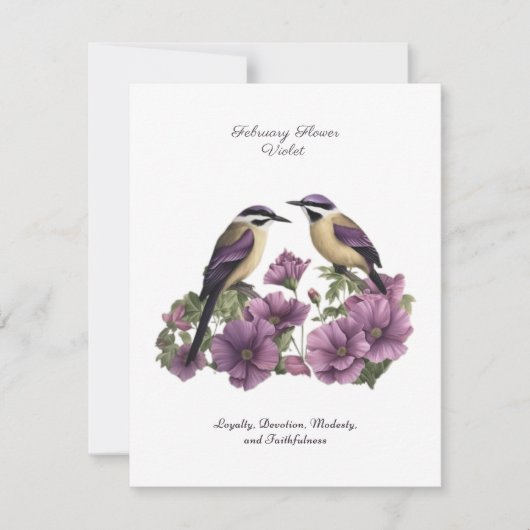 Carte Février Mois de naissance Fleur personnalisée Anni (Devant)