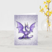 Carte Février Pierre de Naissance Dragon: Améthyste (Fleur jaune)