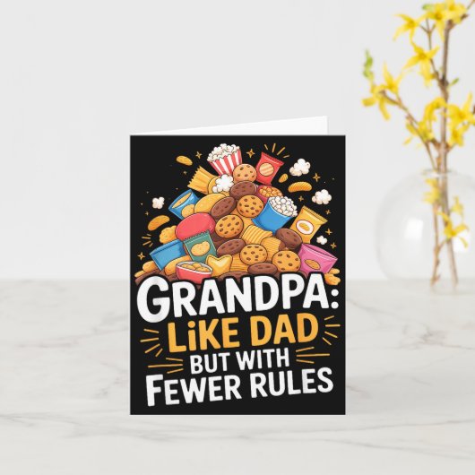 Carte Fewer Rules Funny Grandpa  (Fleur jaune)