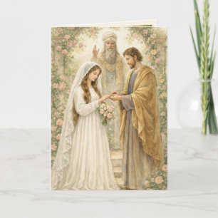 Carte Fiançailles catholiques traditionnelles Marie Jose