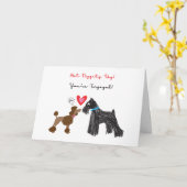 Carte Fiançailles chien (Fleur jaune)