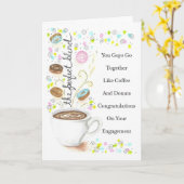 Carte Fiançailles, comme le café et les beignets (Fleur jaune)