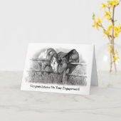 CARTE FIANÇAILLES CONGRATS : AMANTS DE CHEVAL (Fleur jaune)