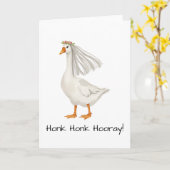 Carte Fiançailles d'aquarelle de l'oie nuptiale (Fleur jaune)