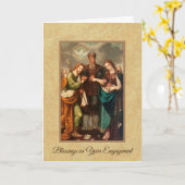 CARTE FIANÇAILLES DE MARIAGE VIERGE MARIE ST-JOSEPH (Fleur jaune)