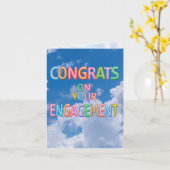 Carte Fiançailles de messages gonflés (Fleur jaune)