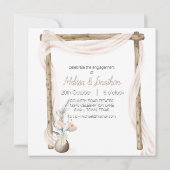 Carte Fiançailles floral moderne Boho rose élégant (Dos)