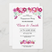 Carte Fiançailles florale romantique (Devant / Derrière)