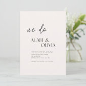 Carte Fiançailles minimaliste étonnante "We Do" (Debout devant)