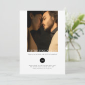 Carte Fiançailles moderne élégante Faire-part (Debout devant)