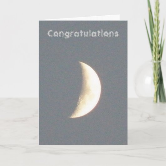 Carte Fiançailles personnalisable Lune (Devant)