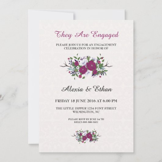 Carte Fiançailles romantique (Devant)