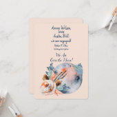 Carte Fiançailles sur la lune (Devant/Arrière en situation)