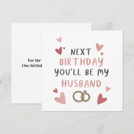 Carte Fiance Anniversaire (Devant / Derrière)