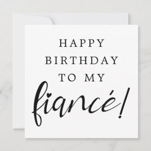 Carte fiance coeur romantique police moderne heureux ann