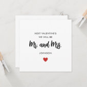 Carte Fiance et Fiancée Valentine's Day Card (Devant/Arrière en situation)