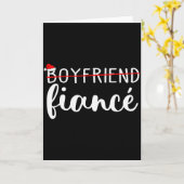 Carte Fiance Fiancee Engaged Couples Matching Christmas  (Fleur jaune)