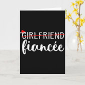 Carte Fiancee Fiance Engaged Couples Matching Christmas  (Fleur jaune)