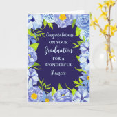 Carte Fiancée Fleurs Bleues Félicitations Diplôme (Fleur jaune)