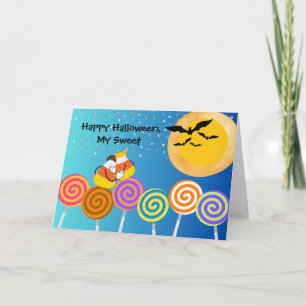 Carte Fiancée Halloween avec Candy Corn Couple