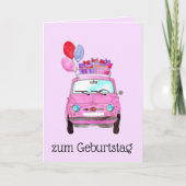 Carte Fiat 500 rétro allemande Anniversaire (Devant)