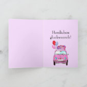 Carte Fiat 500 rétro allemande Anniversaire (Intérieur)