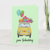 Carte Fiat 500 rétro allemande Anniversaire (Devant)