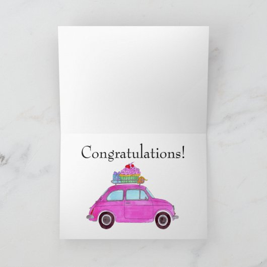 Carte Fiat 500 rose Retro (Intérieur)