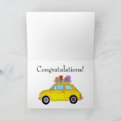 Carte Fiat rétro jaune 500 Anniversaire (Intérieur)
