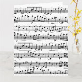 Carte Fiche d'accueil Notes musicales (Fleur jaune)