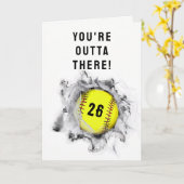 Carte Fiche de diplôme de softball (Fleur jaune)