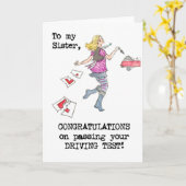 Carte Fiche de félicitations pour le test de conduite po (Fleur jaune)