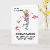 Carte Fiche de félicitations pour le test de conduite po (Fleur jaune)