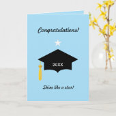 Carte Fiche de félicitations pour l'obtention du diplôme (Fleur jaune)