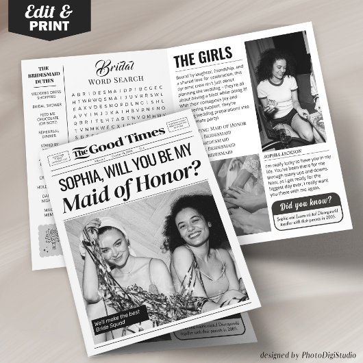 Carte Fiche de proposition d'une bonne servante d'honneu