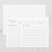 Carte Fiche de recette | Style de recette - 5x7 (Devant / Derrière)