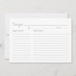 Carte Fiche de recette Style de recette - 5x7