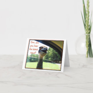 Carte Fiche d'information amusante Emu