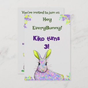 Carte Fiche d'invitation de Bunny Violet