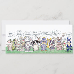 Carte Fiche Plate-forme Merci personnalisée Bunnies