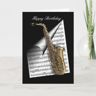 Carte Fiche saxophone et musique