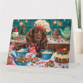 Carte Field Spaniel Gîtes : Festive Noël (Devant)