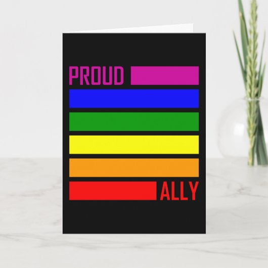 Carte FIER ALLY FLAG LGBT Pride Mois LGBTQ Rainbow (Devant)