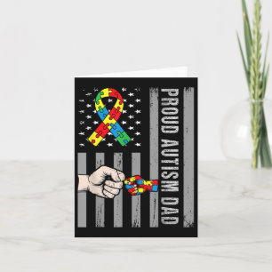 Carte Fier Autisme Papa American Flag Sensibilisation su